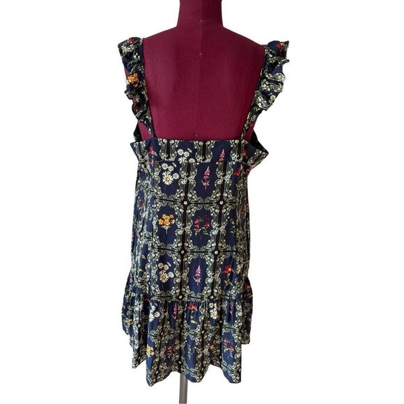 Agua Bendita x Target Floral Tile Print Mini Dress size L Navy Green - Picture 4 of 11